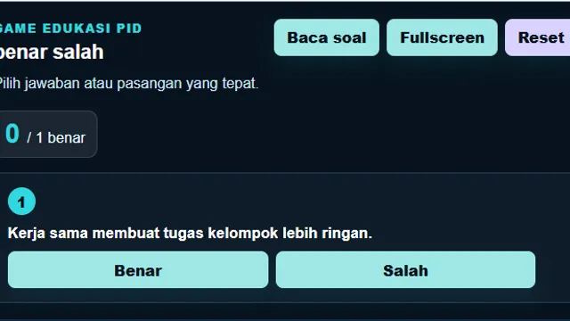 Cuplikan Benar atau Salah
